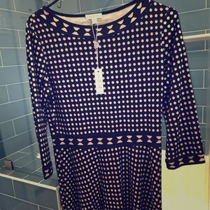 geometric polka dot dress NWT work wear